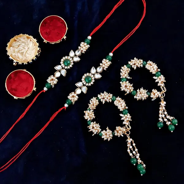 White_Rakhi,_Bracelet,_Chawal_Roli_Pack_Alloy_For_Unisex_Pack_Of_2