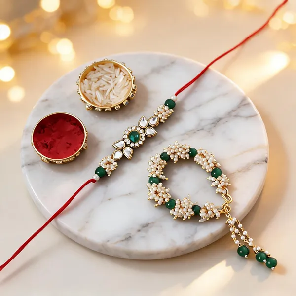 White_Rakhi,_Bracelet,_Chawal_Roli_Pack_Alloy_For_Unisex_Pack_Of_2