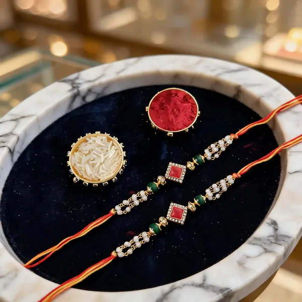White_Rakhi,_Bracelet,_Chawal_Roli_Pack_Alloy_For_Unisex_Pack_Of_2