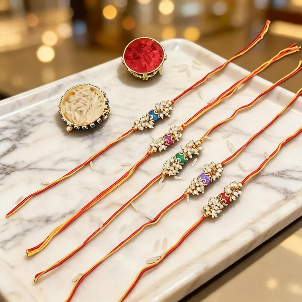 Red_And_White_Rakhi,_Bracelet,_Chawal_Roli_Pack_Alloy_For_Brother_And_Sister-In-Law_Pack_Of_2