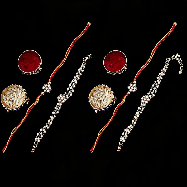 White_And_Red_Rakhi,_Chawal_Roli_Pack_Alloy_For_Brother_And_Sister-In-Law_Pack_Of_2