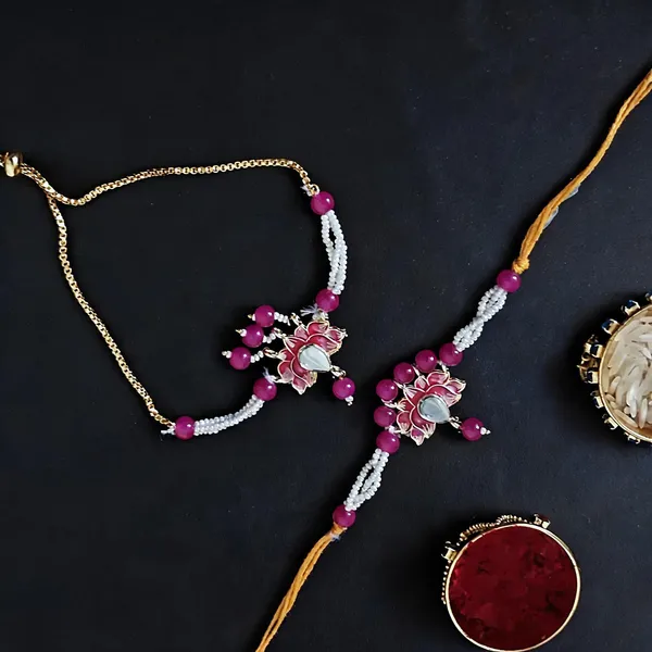 White_Rakhi,_Bracelet,_Chawal_Roli_Pack_Alloy_For_Unisex_Pack_Of_2
