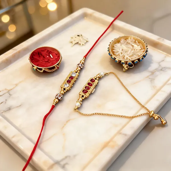 Red_And_White_Rakhi,_Lumba,_Bracelet,_Bluetooth_Rakhi,_Chawal_Roli_Pack_Alloy_For_Brother_And_Sister-In-Law_Pack_Of_2