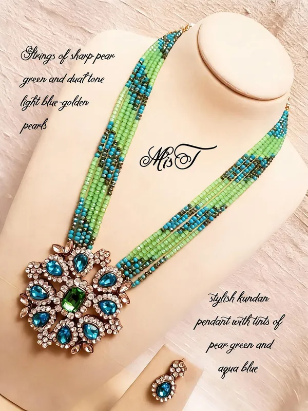 Green_And_Blue_Jewellery_Set_Alloy_For_Women_Pack_Of_1