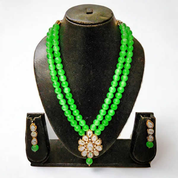 Green_And_White_Jewellery_Set_Alloy_For_Women_Pack_Of_1