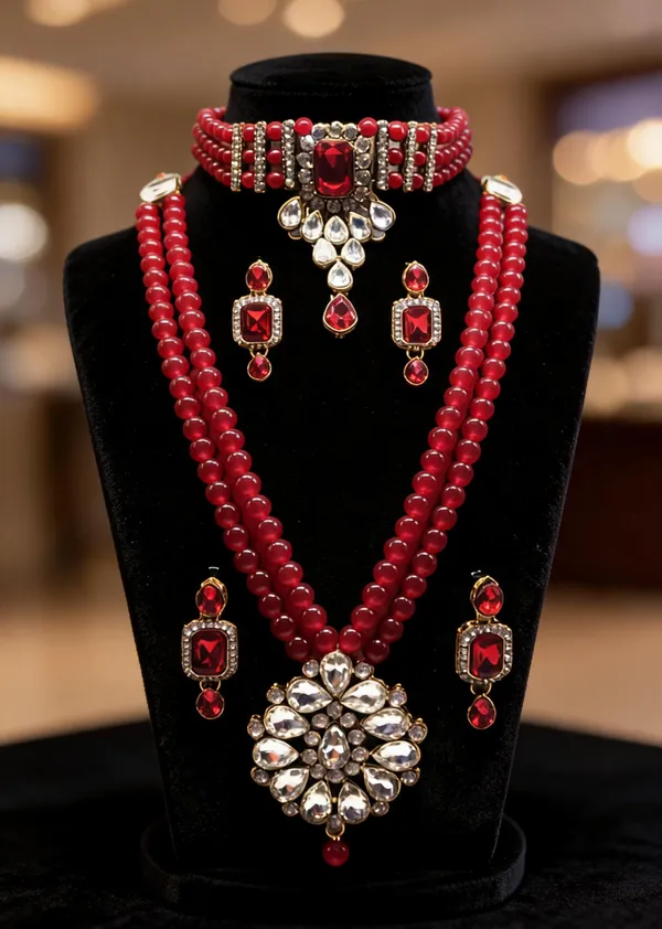 Red_Jewellery_Set_Alloy_For_Women_Pack_Of_1