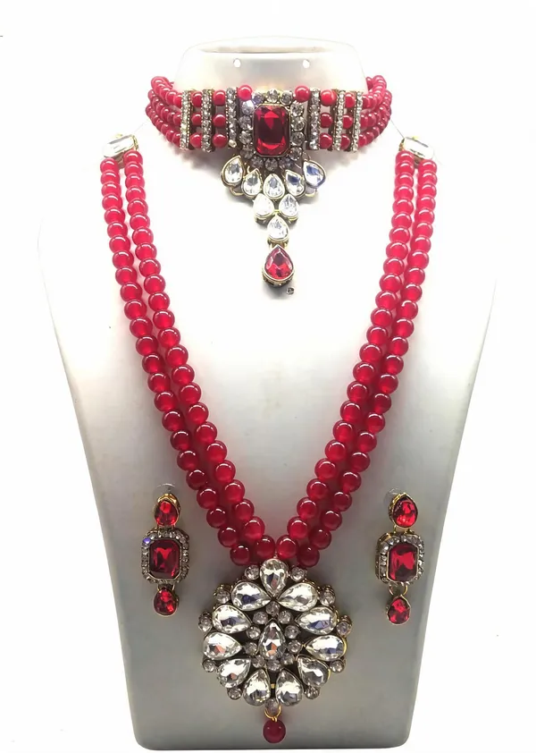 Red_Jewellery_Set_Alloy_For_Women_Pack_Of_1
