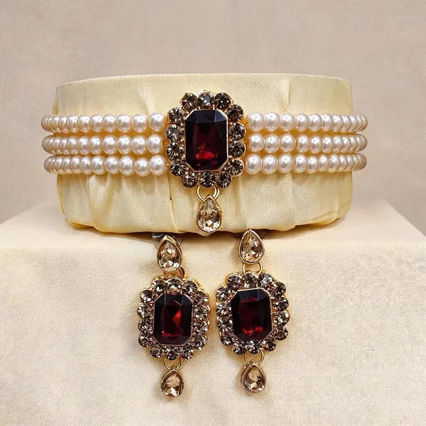 Maroon_And_Rose_Gold_Jewellery_Set_Alloy_For_Women_Pack_Of_1