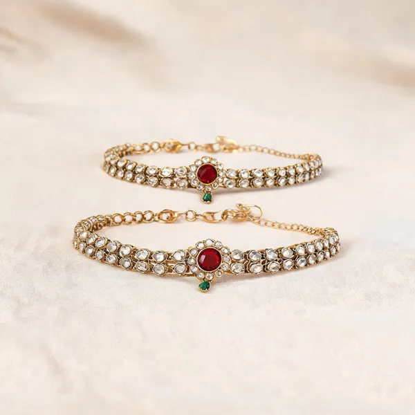 Red_And_White_Anklet_Alloy_For_Women_Pack_Of_1