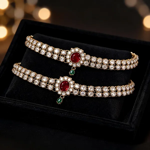 Red_And_White_Anklet_Alloy_For_Women_Pack_Of_1