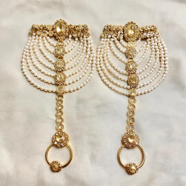 Gold_And_White_Anklet_Alloy_For_Women_Pack_Of_1