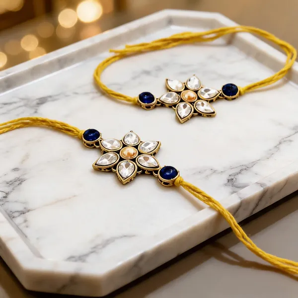 Yellow_And_Gold_Rakhi,_Bracelet_Alloy_For_Women_And_Men_Pack_Of_2