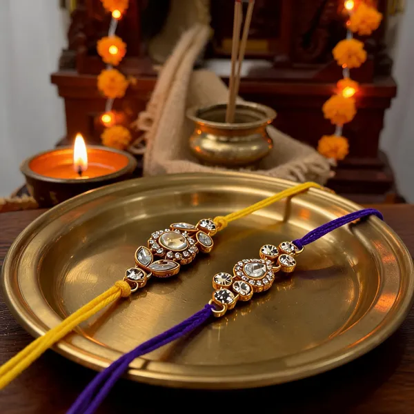 Yellow_N_Blue_Rakhi_Alloy_For_Brother_And_Sister-In-Law_Pack_Of_2