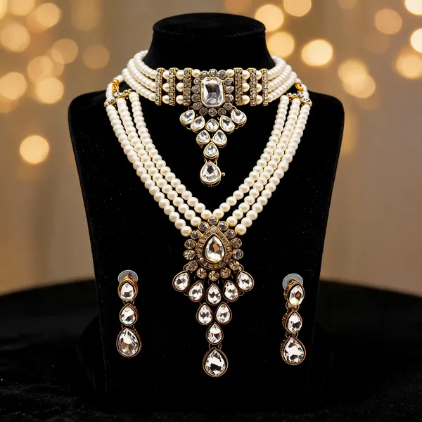 White_Jewellery_Set_Alloy_For_Women_Pack_Of_1