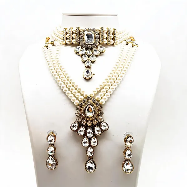 White_Jewellery_Set_Alloy_For_Women_Pack_Of_1