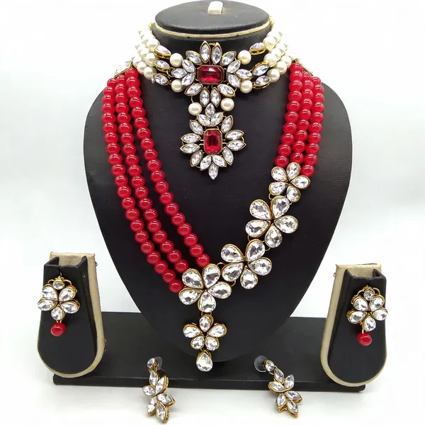 Red_And_White_Jewellery_Set_Alloy_For_Women_Pack_Of_1