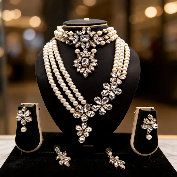 White_Jewellery_Set_Alloy_For_Women_Pack_Of_1