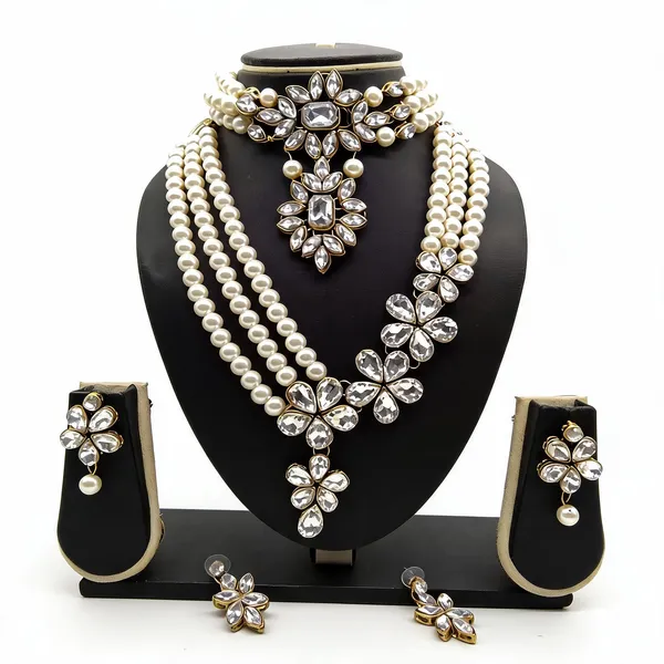 White_Jewellery_Set_Alloy_For_Women_Pack_Of_1