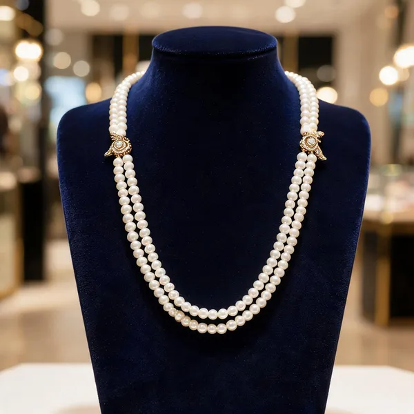 White_Layered_Necklace_Alloy_For_Unisex_Pack_Of_1