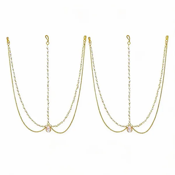 White_And_Gold_Matha_Patti_Alloy_For_Women_Pack_Of_2