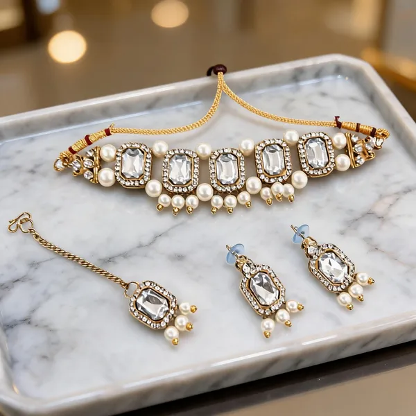 White_Jewellery_Set_Alloy_For_Women_Pack_Of_1