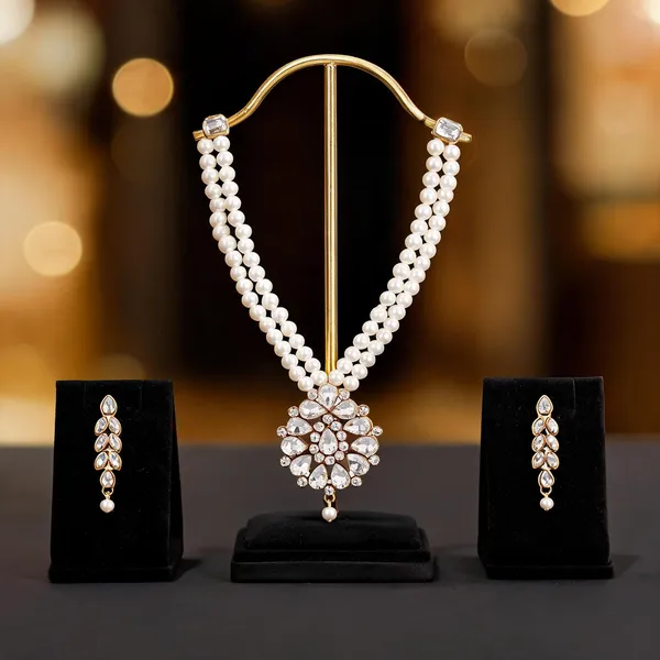 White_And_Gold_Jewellery_Set_Alloy_For_Women_Pack_Of_1