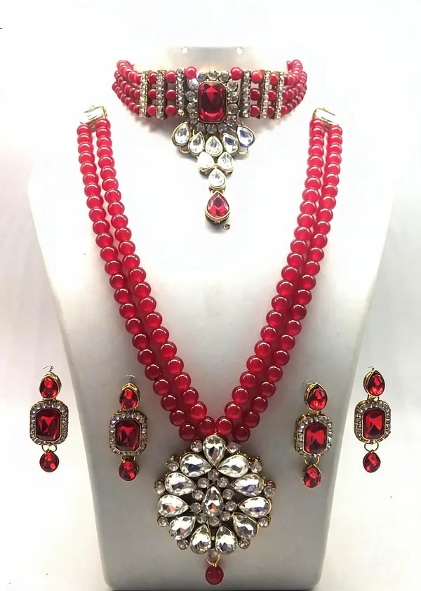 Red_Jewellery_Set_Alloy_For_Women_Pack_Of_1