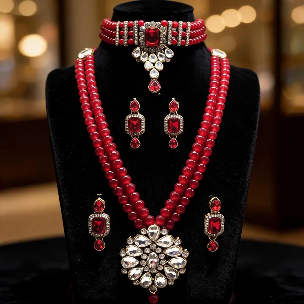 Red_Jewellery_Set_Alloy_For_Women_Pack_Of_1