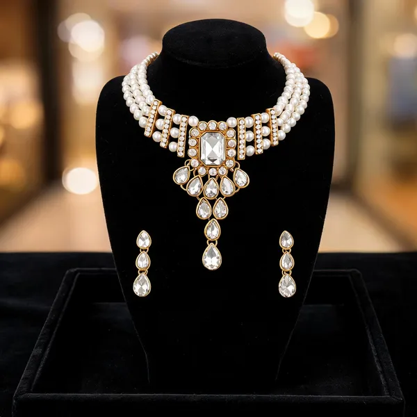 White_Jewellery_Set_Alloy_For_Women_Pack_Of_1