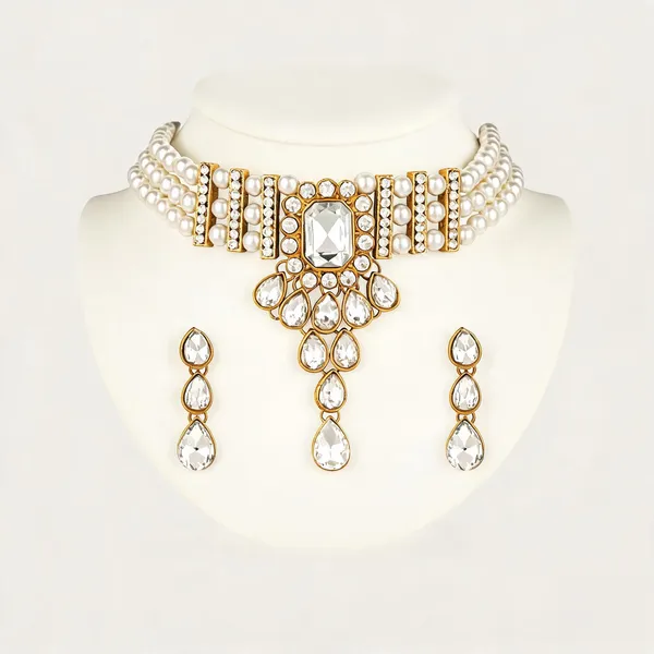 White_Jewellery_Set_Alloy_For_Women_Pack_Of_1