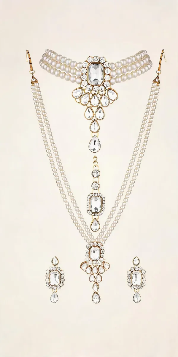 White_Jewellery_Set_Alloy_For_Women_Pack_Of_1