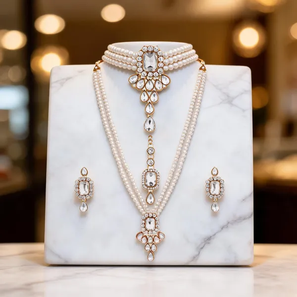 White_Jewellery_Set_Alloy_For_Women_Pack_Of_1