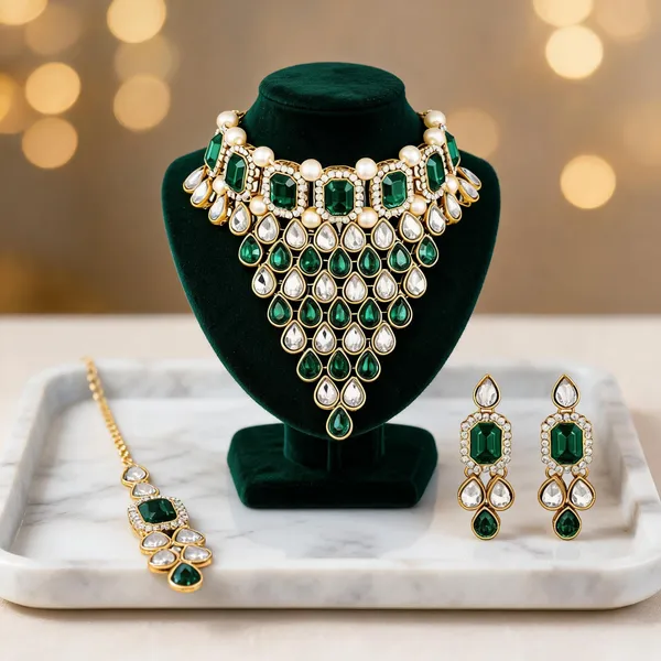Green_Jewellery_Set_Alloy_For_Women_Pack_Of_1