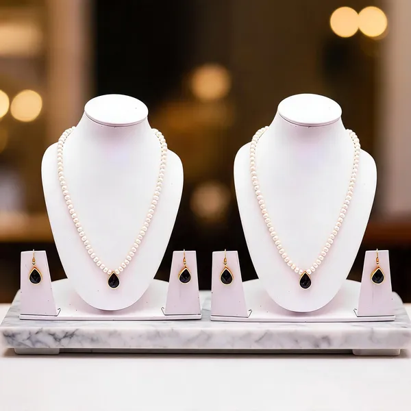 White_And_Black_Jewellery_Set_Alloy_For_Women_Pack_Of_2