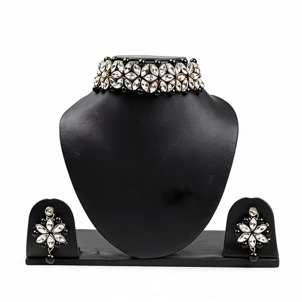 Black_And_White_Jewellery_Set_Alloy_For_Women_Pack_Of_1