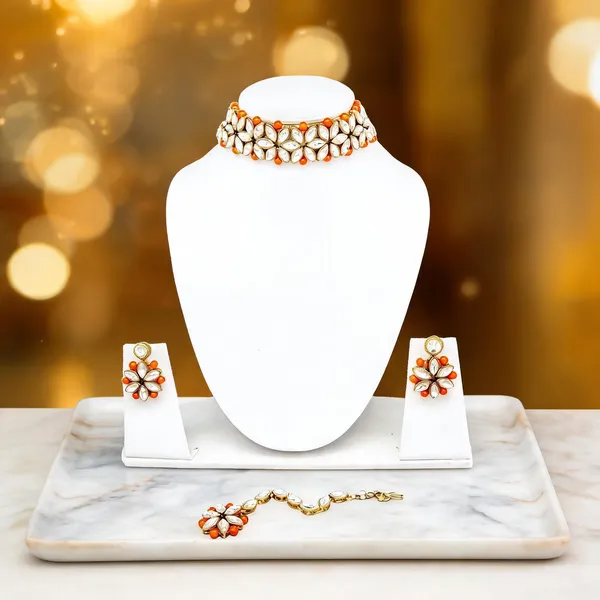 Orange_Jewellery_Set_Alloy_For_Women_Pack_Of_1