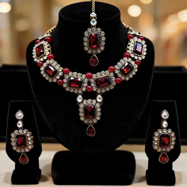 Maroon_Jewellery_Set_Alloy_For_Women_Pack_Of_1