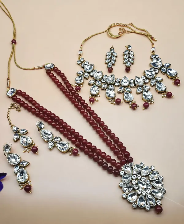 Maroon_Jewellery_Set_Alloy_For_Women_Pack_Of_1