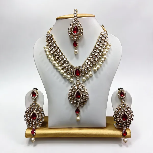 Maroon_Jewellery_Set_Alloy_For_Women_Pack_Of_1