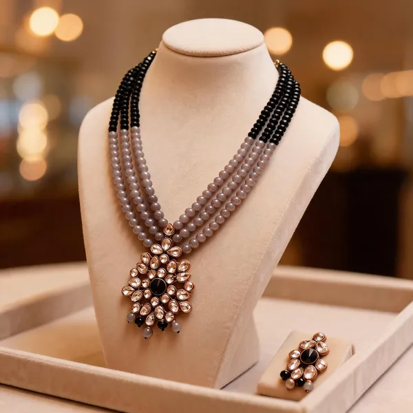 Grey_And_Black_Jewellery_Set_Alloy_For_Women_Pack_Of_1