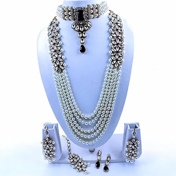 Black_And_White_Jewellery_Set_Alloy_For_Women_Pack_Of_1