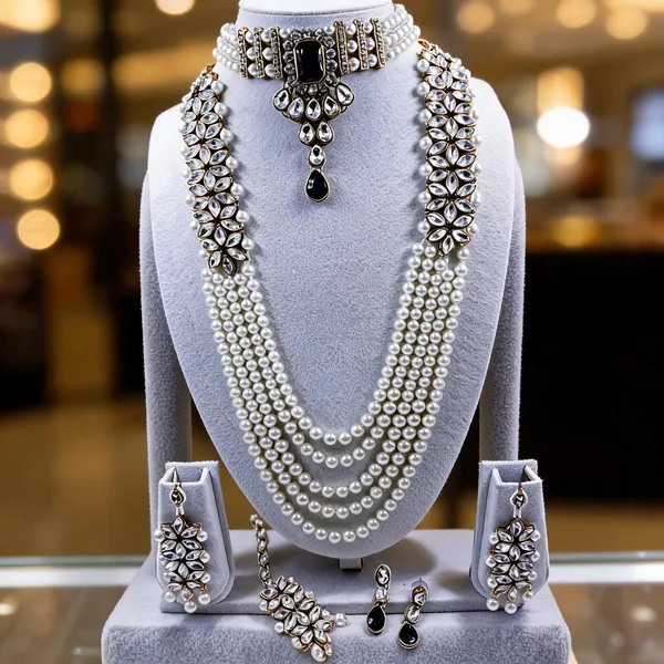 Black_And_White_Jewellery_Set_Alloy_For_Women_Pack_Of_1