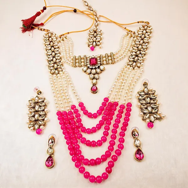 Pink_And_White_Jewellery_Set_Alloy_For_Women_Pack_Of_1