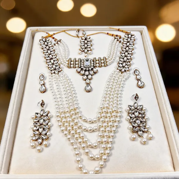 White_And_White_Jewellery_Set_Alloy_For_Women_Pack_Of_1