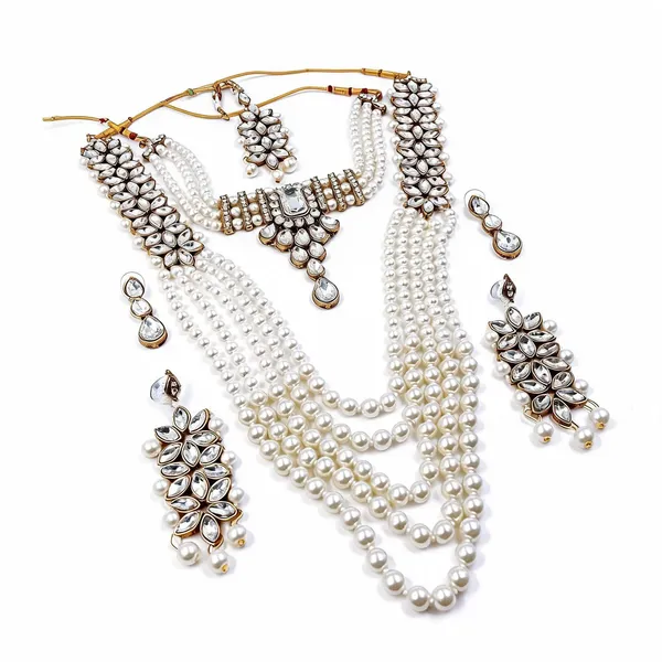 White_And_White_Jewellery_Set_Alloy_For_Women_Pack_Of_1