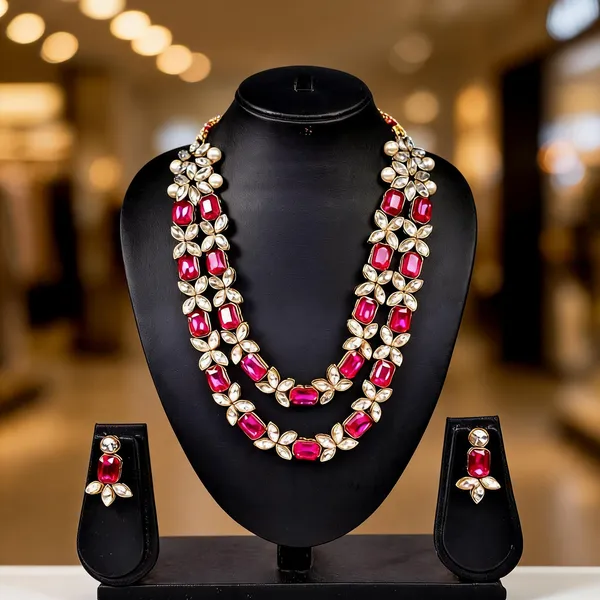 Pink_And_Silver_Jewellery_Set_Alloy_For_Women_Pack_Of_1