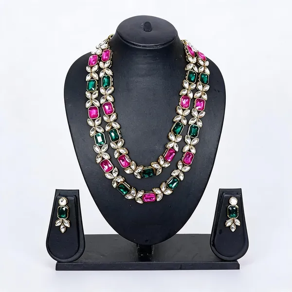 Green_And_Pink_And_Gold_Jewellery_Set_Alloy_For_Women_Pack_Of_1