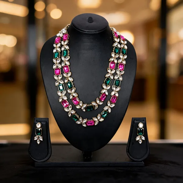 Green_And_Pink_And_Gold_Jewellery_Set_Alloy_For_Women_Pack_Of_1