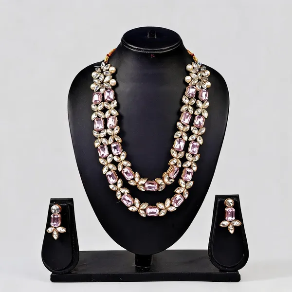 Pink_And_Rose_Gold_Jewellery_Set_Alloy_For_Women_Pack_Of_1