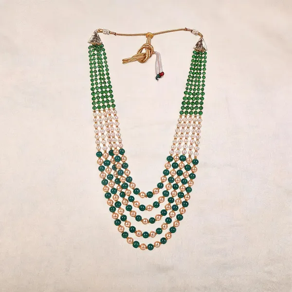 White_And_Green_Layered_Necklace_Alloy_For_Unisex_Pack_Of_1